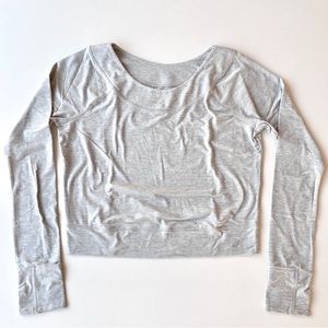 ASICS Soft Long Sleeve Athletic Shirt Light Gray Medium